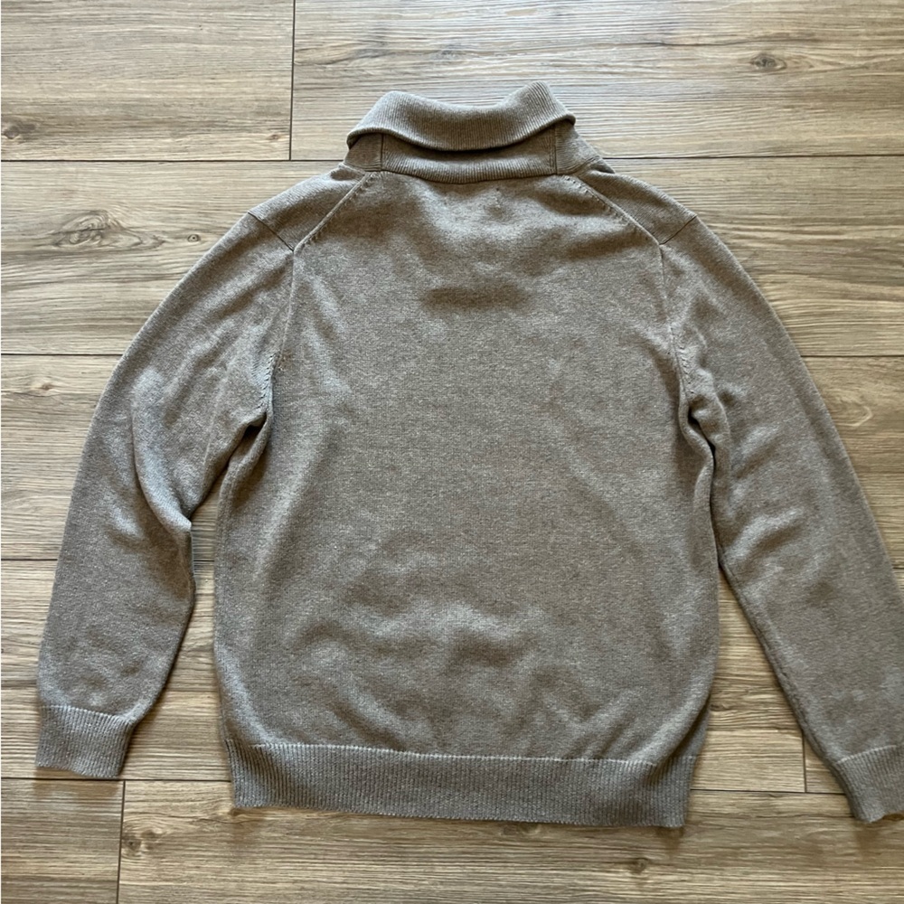 J. Crew Men's Brown 100% Cotton V-Neck Sweater Large - Picture 6 of 7